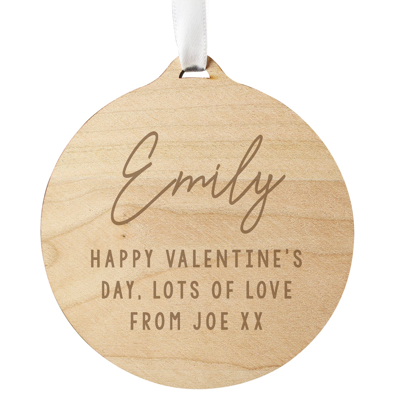 Personalised Free Text Round Wooden Decoration