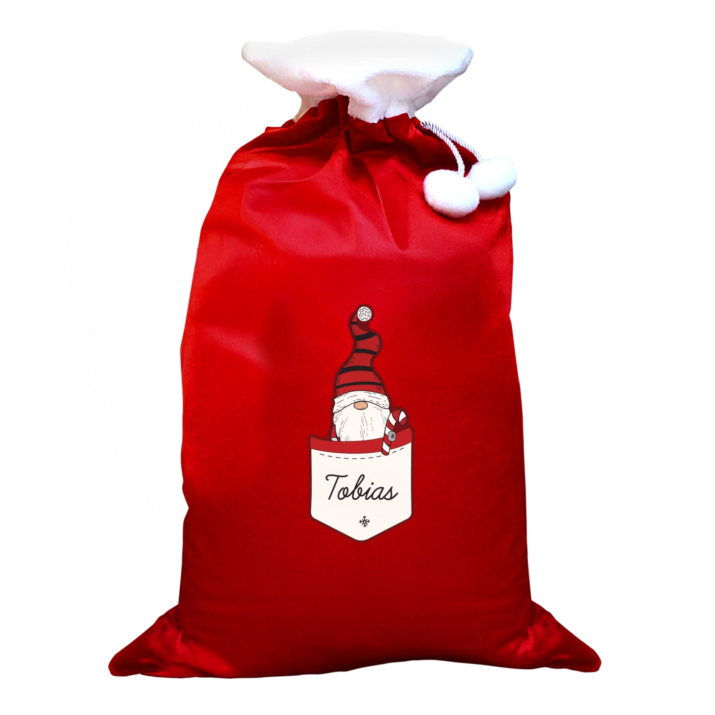 Personalised Gonk Family Red Christmas Sack - Boy