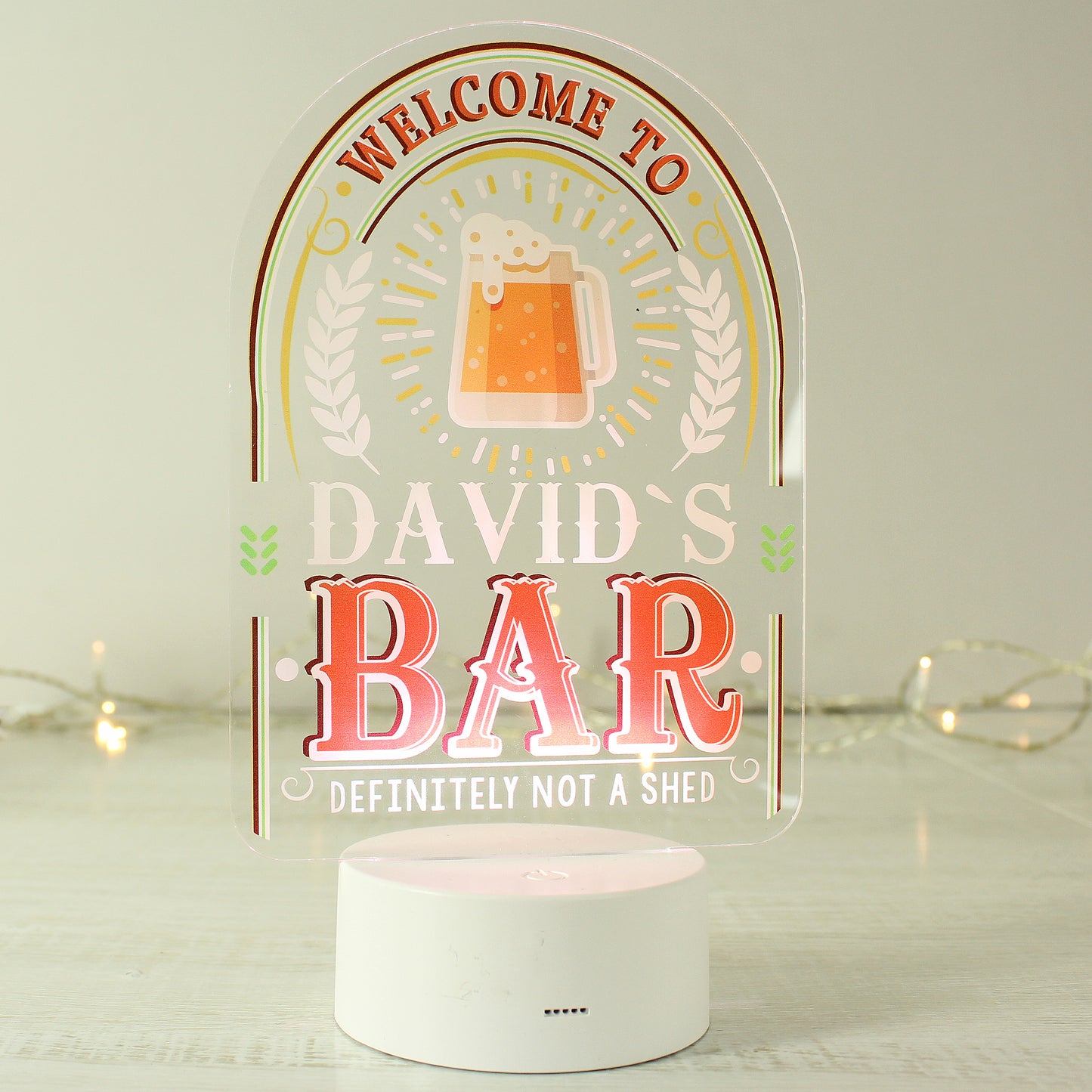 Personalised LED Colour Changing Bar Sign