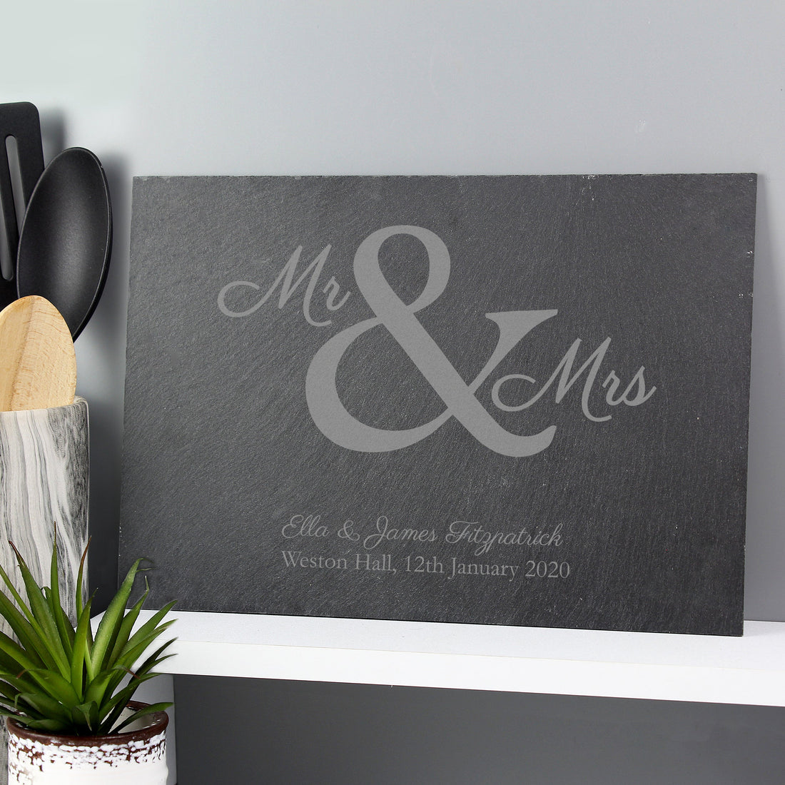 Add a Touch of Elegance to Your Dining Table with a Personalised  Mr. & Mrs. Slate Placemat