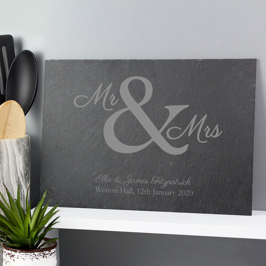 Add a Touch of Elegance to Your Dining Table with a Personalised  Mr. & Mrs. Slate Placemat