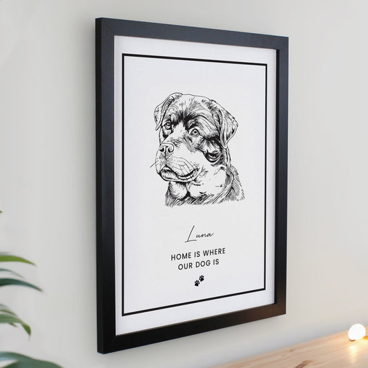 Bring Your Furry Friend to Life with a Personalised Dog Breed White Framed Print!