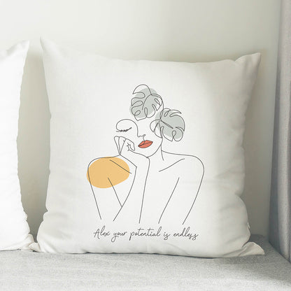Personalised Grace Line Art Cushion