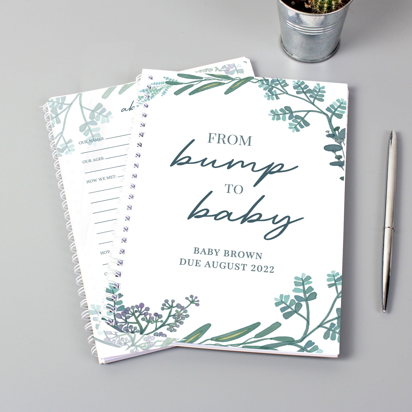 Personalised Botanical Border Wedding Planner