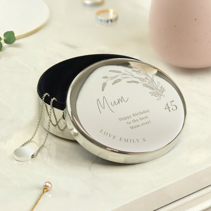 Personalised Birthday Round Trinket Box
