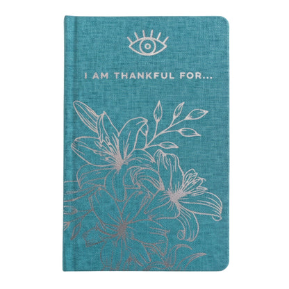 Blue Gratitude Journal with Silver Lining - I am Thankful For