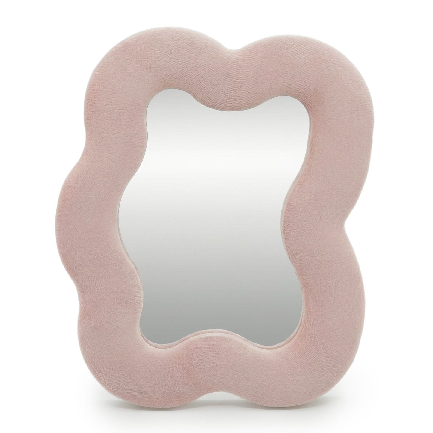 Soft Squiggly Pebble Mirror – Rose Blush