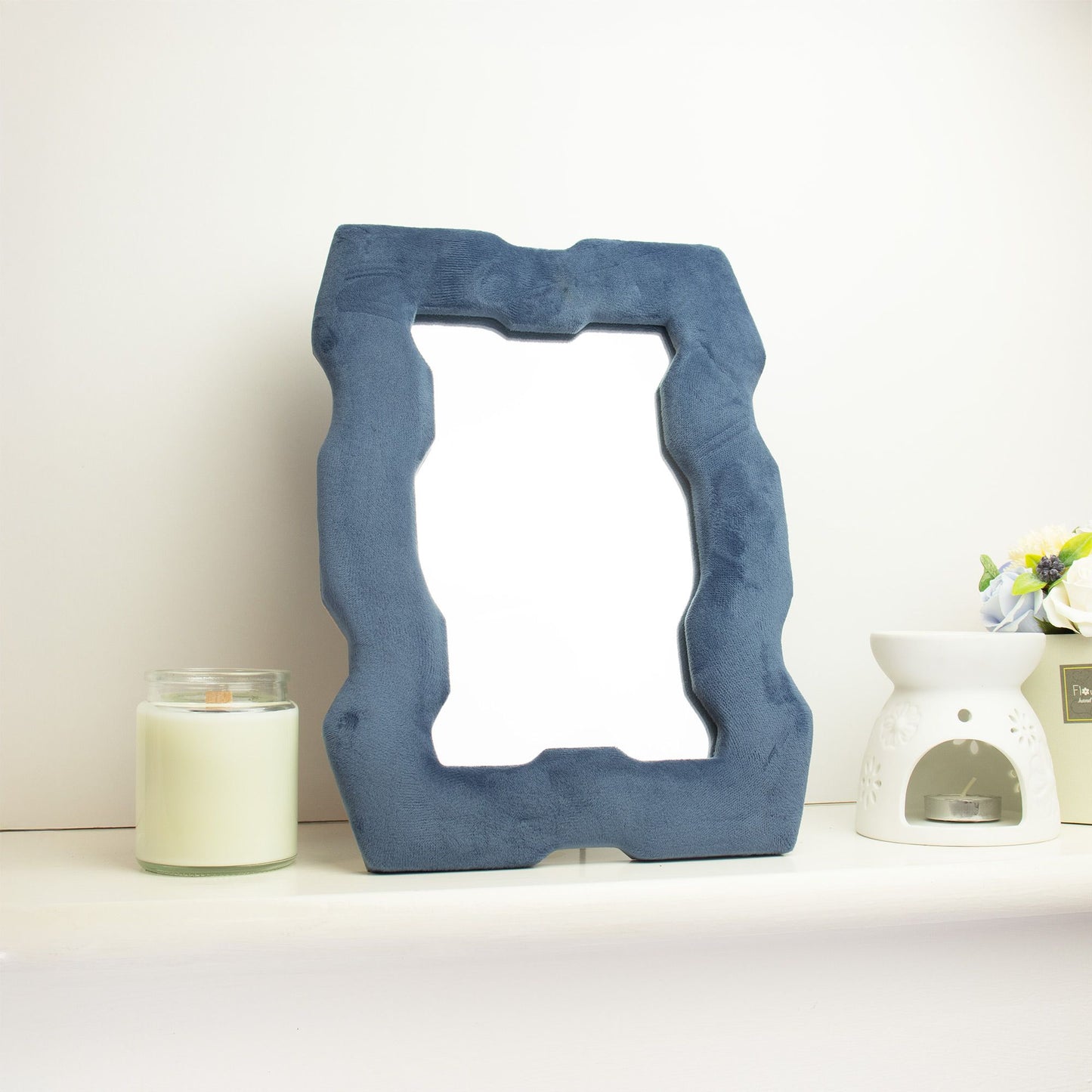 Soft Squiggly Chunky Frame Mirror – Royal Blue