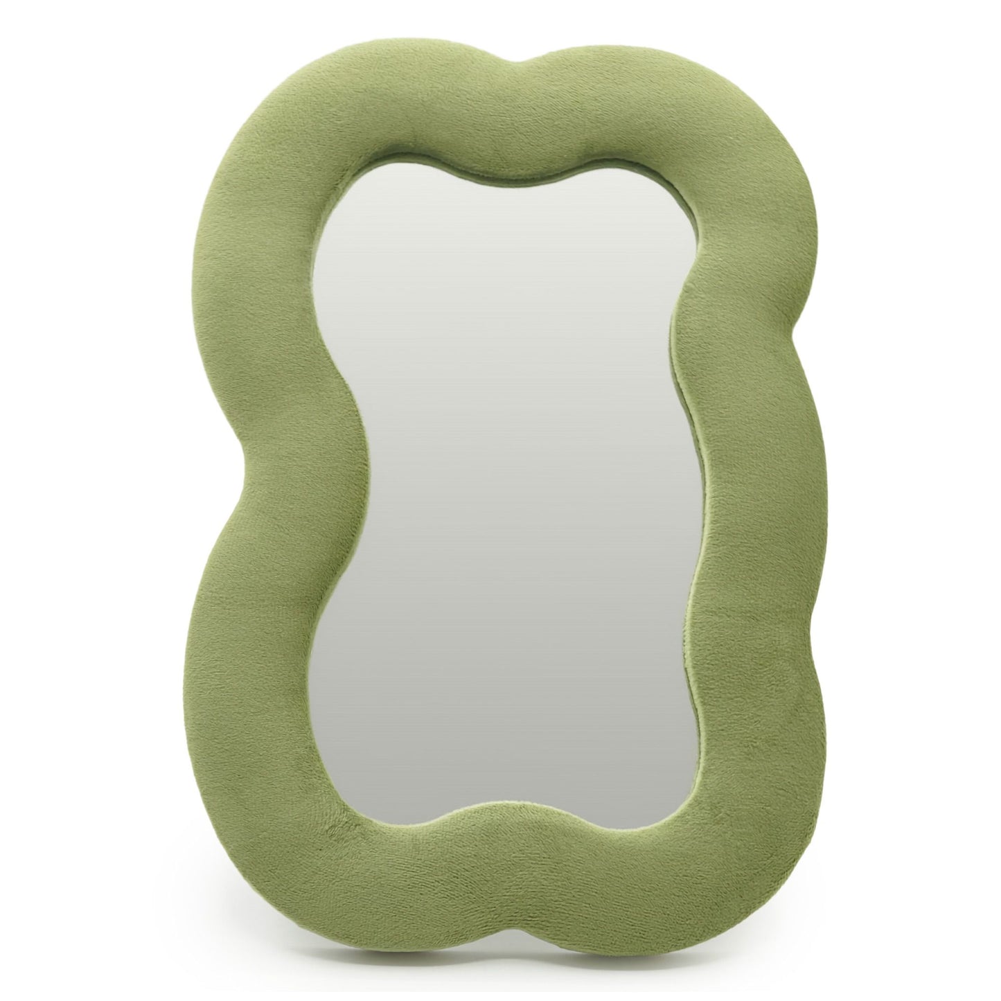 Soft Squiggly Large Cloud Mirror – Moss Green