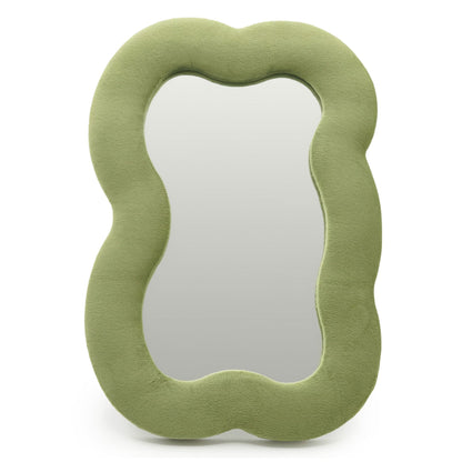 Soft Squiggly Large Cloud Mirror – Moss Green