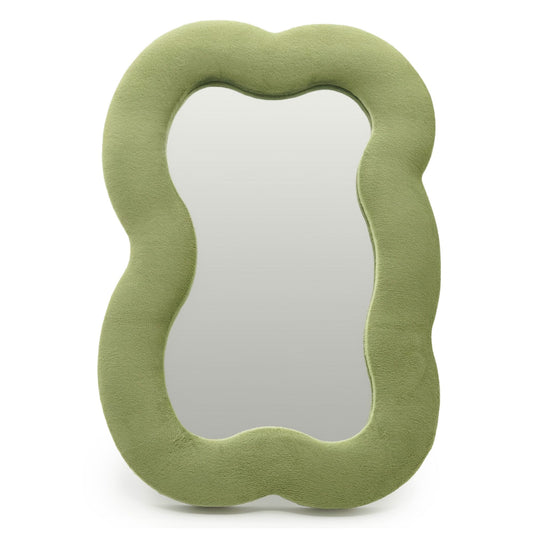 Soft Squiggly Large Cloud Mirror – Moss Green