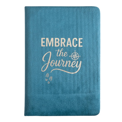 Light Blue Velvet Notebook - Embrace The Journey