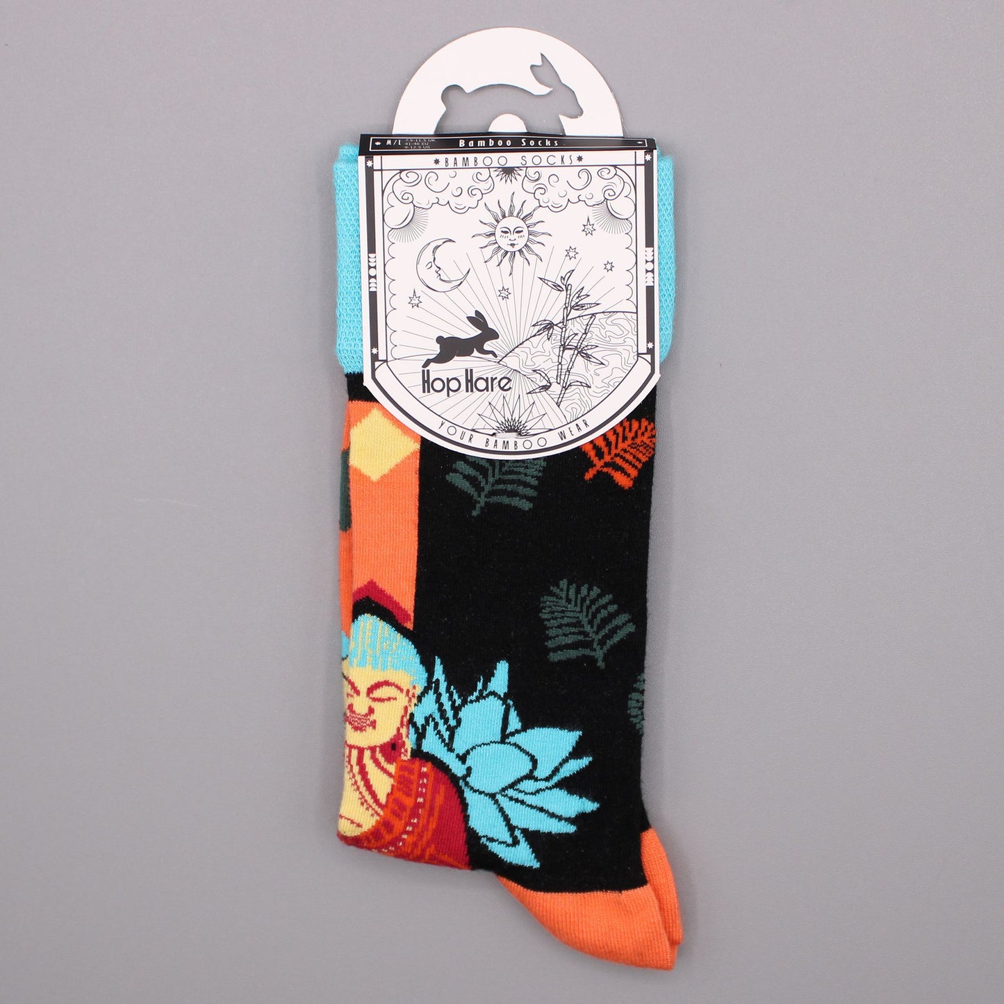 Hop Hare Bamboo Socks S/M - Blue Buddha & Lotus 