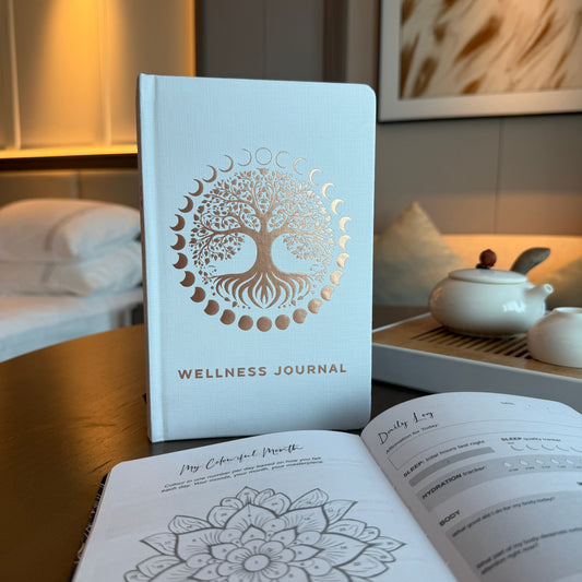 White Wellness Journal -  Rose Gold Tree of Life