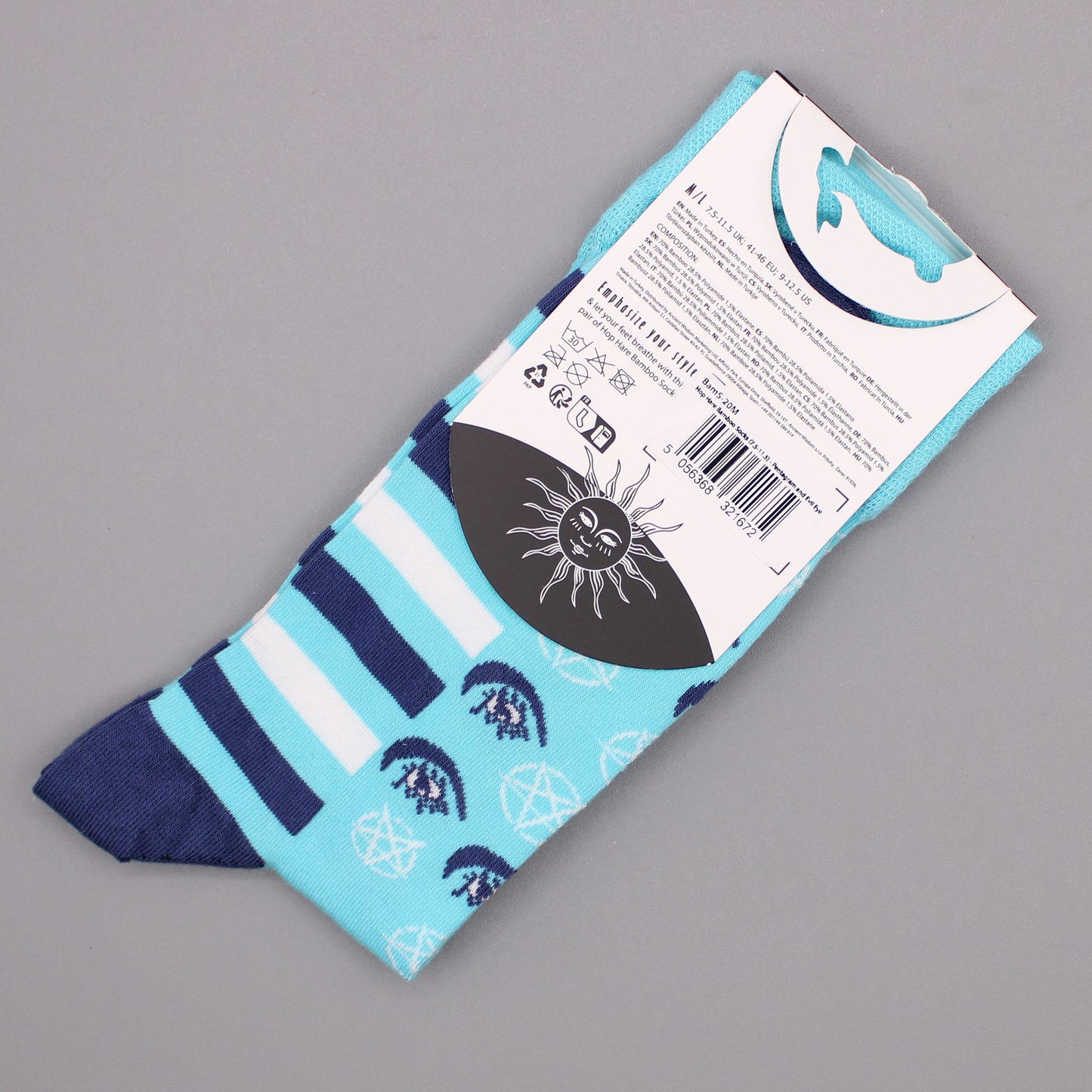 Hop Hare Bamboo Socks M/L - Pentagram and Evil Eye