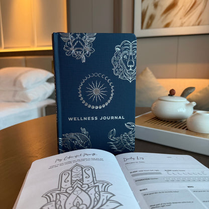 Midnight Blue Wellness Journal -  Silver Zodiac
