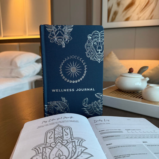 Midnight Blue Wellness Journal -  Silver Zodiac