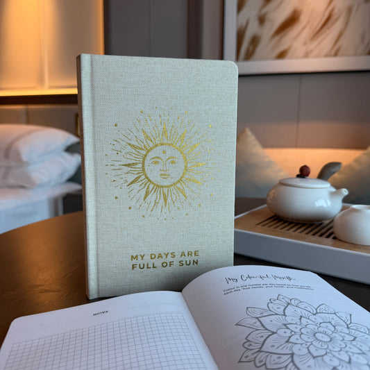 Ivory Gratitude Journal with Gold Lining - My Days are Full of Sun