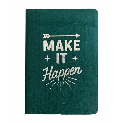 Dark Green Velvet Notebook - Make It Happen