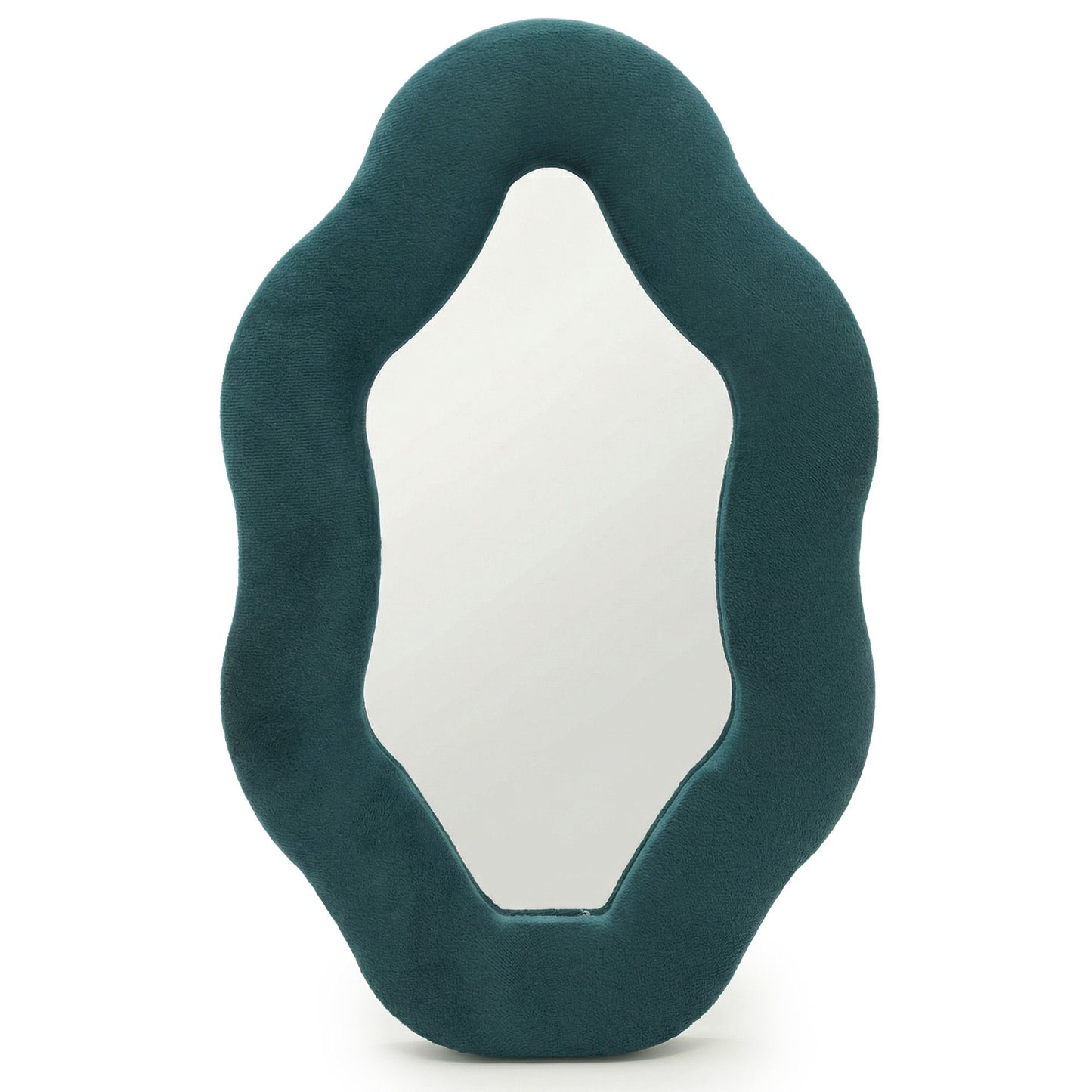 Soft Squiggly Oval Pebble Mirror – Royal Teal
