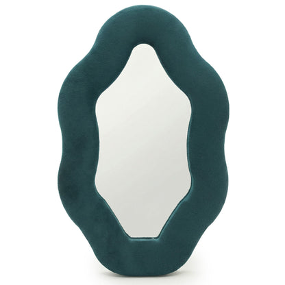 Soft Squiggly Oval Pebble Mirror – Royal Teal